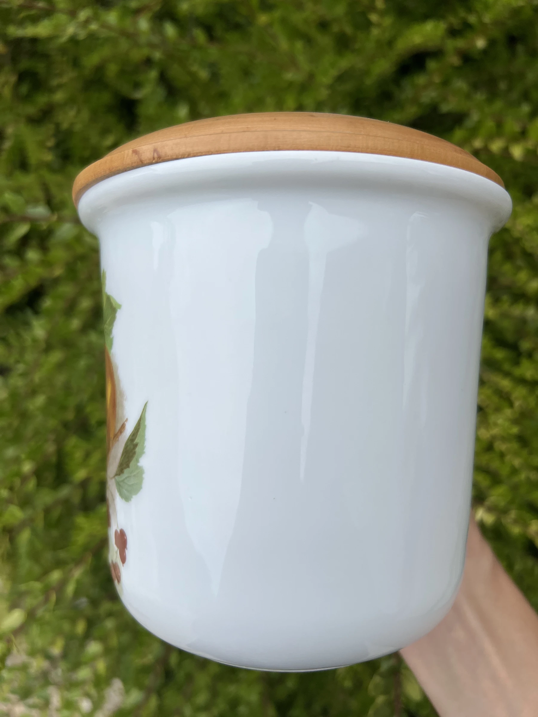 🍎 Pot de conservation en porcelaine décor fruits avec couvercle bois et joint é – photo 7